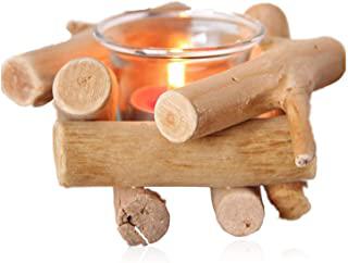 Recensioni di centrotavola con legno e candele